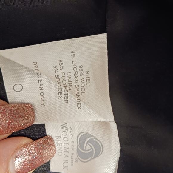 Classiques Entier Black Blazer Size 2 WOOL BLEND Business Casual Career Jacket - Picture 11 of 13